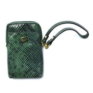 Coach wallet/phone case Green Snakeskin design